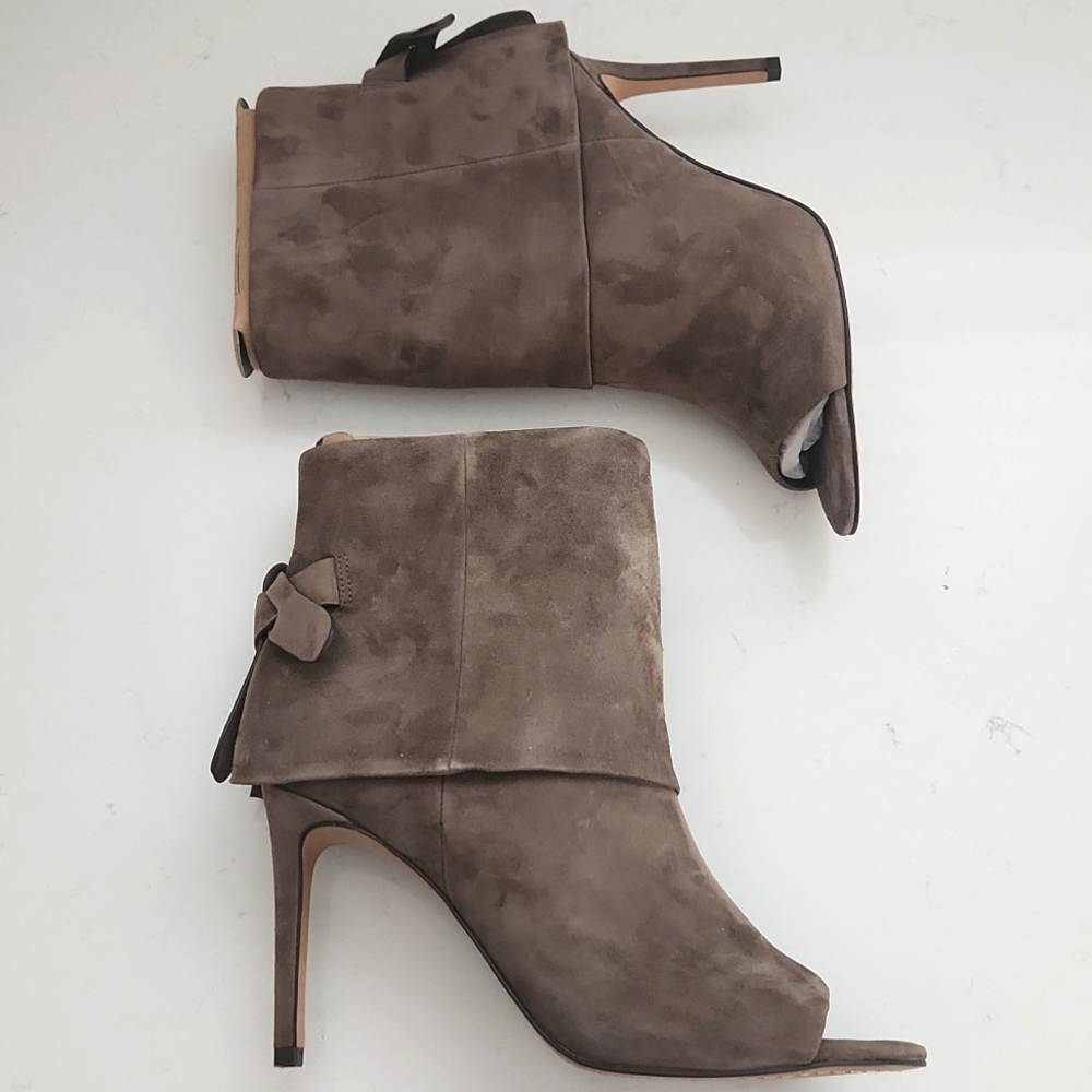 NEW VINCE CAMUTO | $159 Amesha Suede Foldover Heeled Bootie - Picture 2 of 11